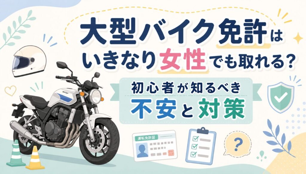大型バイク免許はいきなり女性でも取れる？初心者が知るべき不安と対策