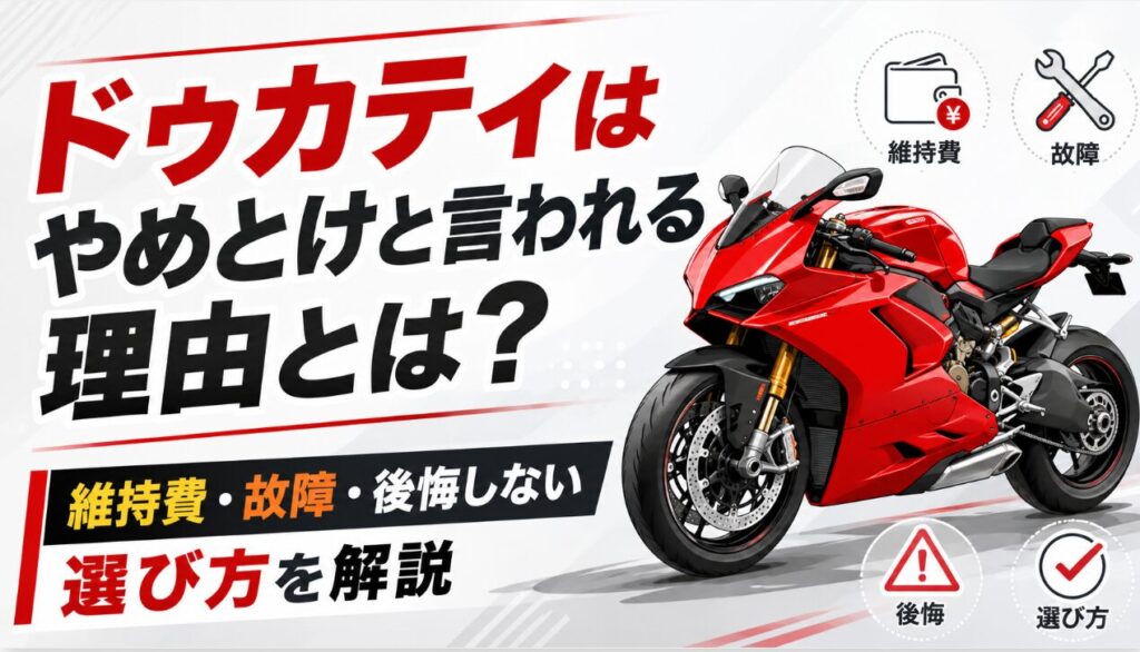 ドゥカティはやめとけと言われる理由とは？維持費・故障・後悔しない選び方を解説