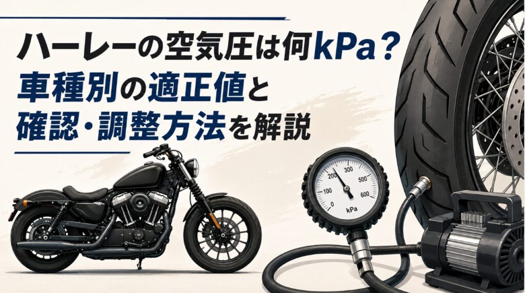 ハーレーの空気圧は何kPa?車種別の適正値と確認・調整方法を解説