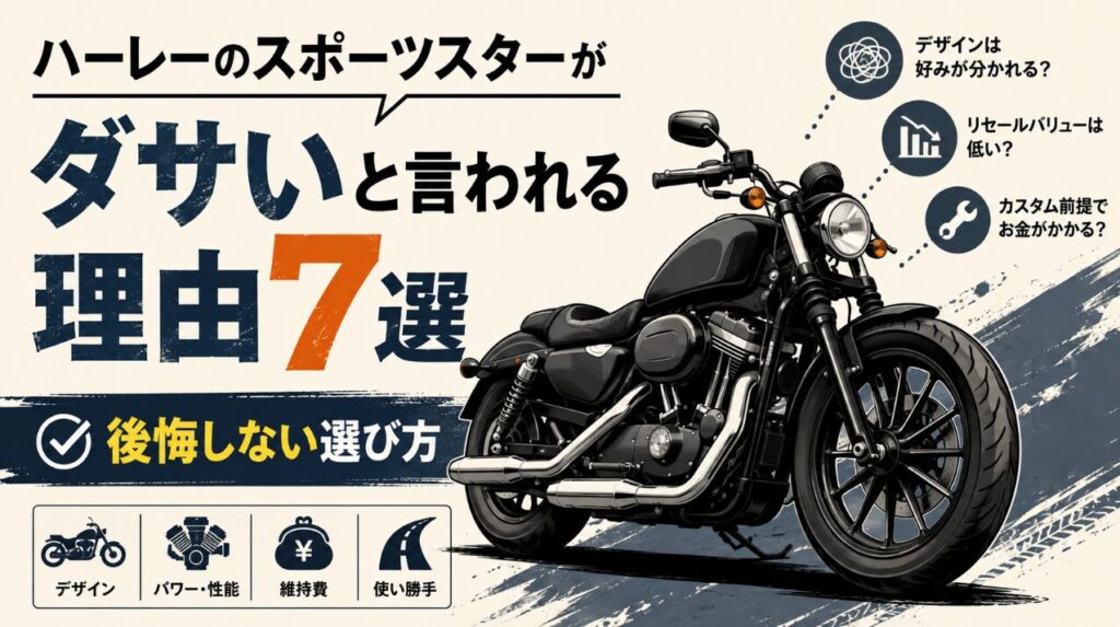 ハーレーのスポーツスターがダサいと言われる理由7選｜後悔しない選び方