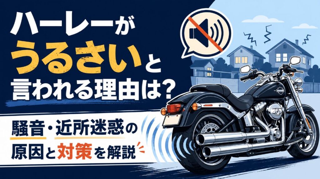 ハーレーがうるさいと言われる理由は？騒音・近所迷惑の原因と対策を解説