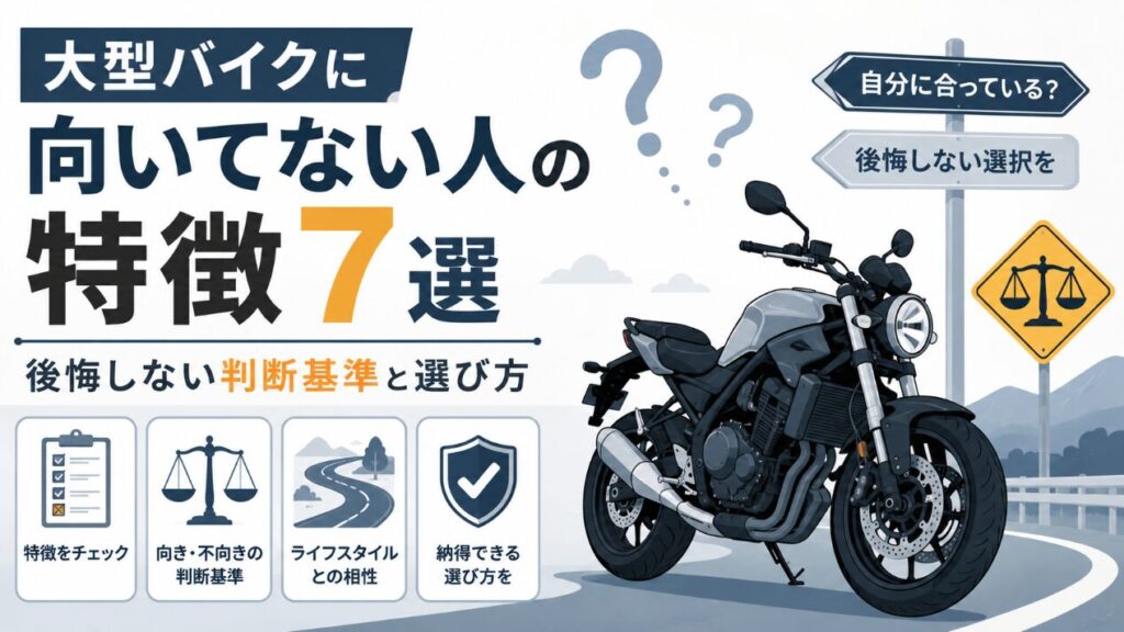 大型バイクに向いてない人の特徴7選|後悔しない判断基準と選び方