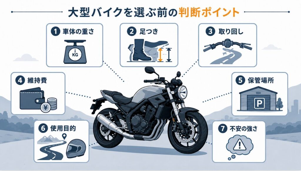 大型バイクに向いてない人の特徴7選|後悔しない判断基準と選び方2