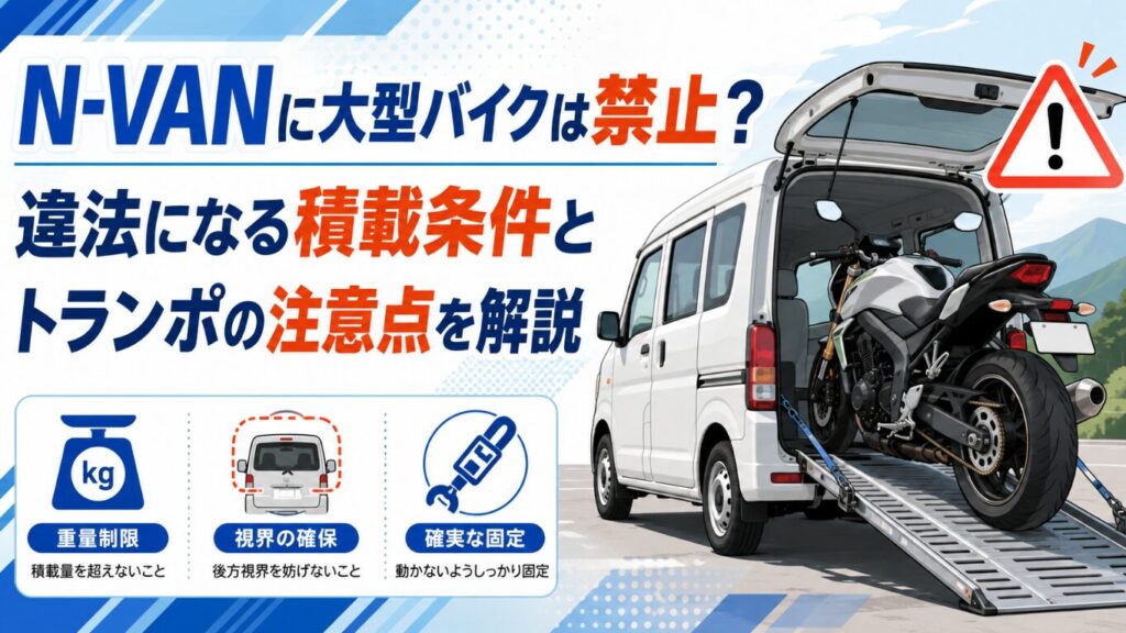 N-VANに大型バイクは禁止？違法になる積載条件とトランポの注意点を解説