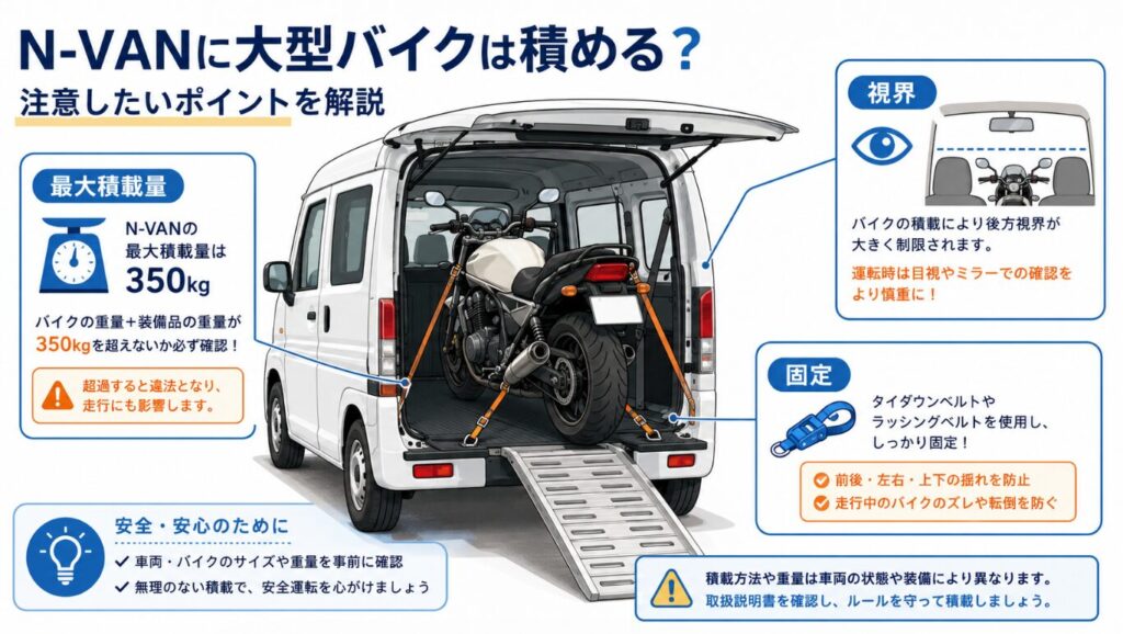 N-VANで大型バイクは禁止？結論は「排気量だけで一律禁止ではない」