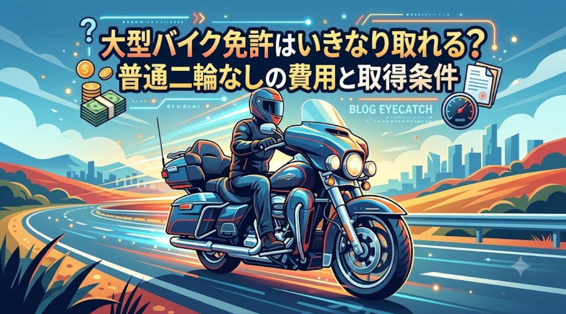 大型バイク免許はいきなり取れる?普通二輪なしの費用と取得条件