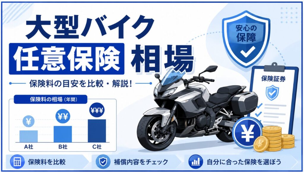 大型バイクの任意保険の相場はいくら？年代別の目安と安くする方法を解説