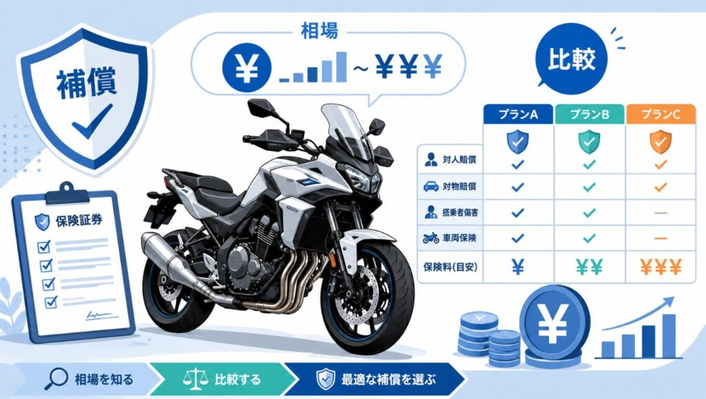 大型バイクの任意保険の相場はいくら？年代別の目安と安くする方法を解説２