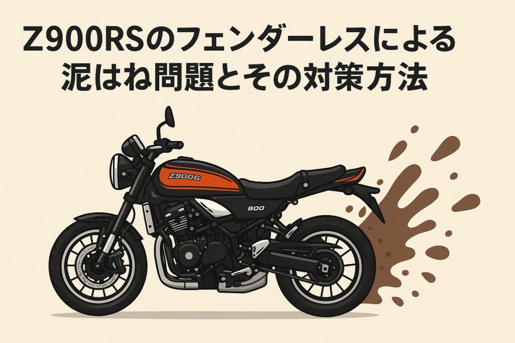 Z900RSのフェンダーレスによる泥はね問題とその対策方法